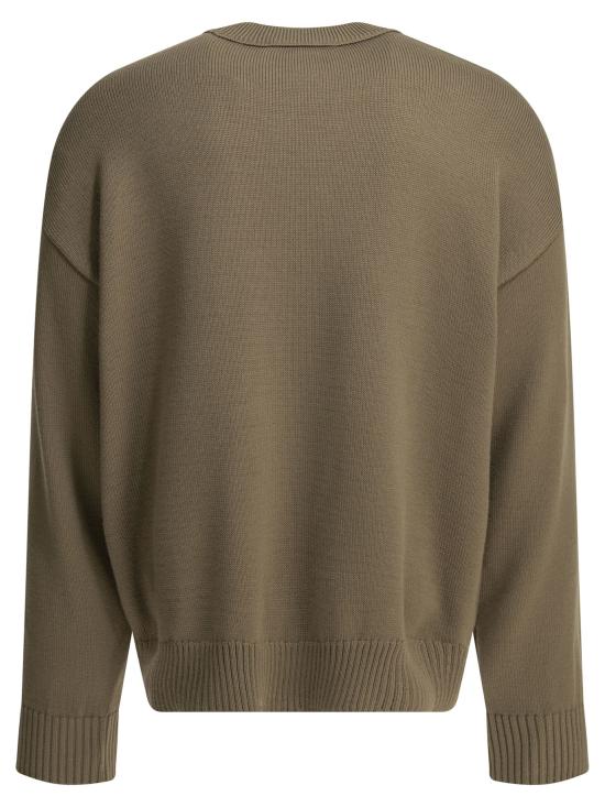 26SS 아미 ADC 울 & 코튼 크루넥 하트 스웨터 UKS859 KN0156A117 Beige - AMI
