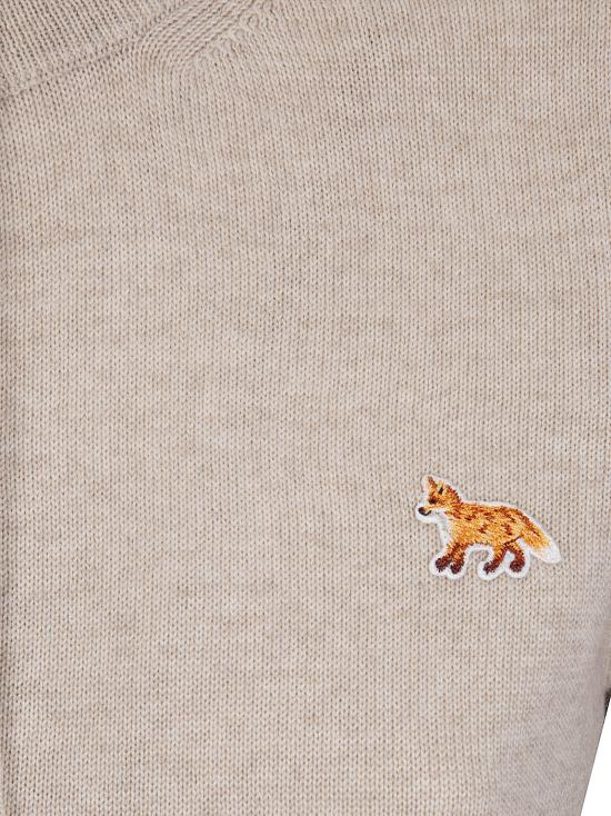 26SS 메종키츠네 베이비 폭스 메리노 레귤러 가디건 PW00502KT1181 H218 LIGHT BEIGE MELANGE - MAISON KITSUNE