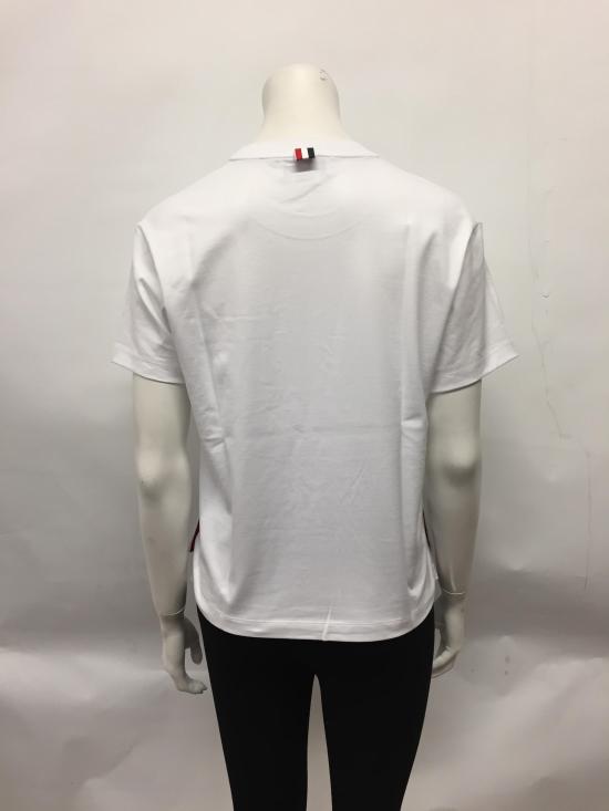 26SS 톰브라운 미드웨이트 저지 박시 숏슬리브 포켓 티셔츠 FJS123A 00042 100 WHITE DOM - THOM BROWNE
