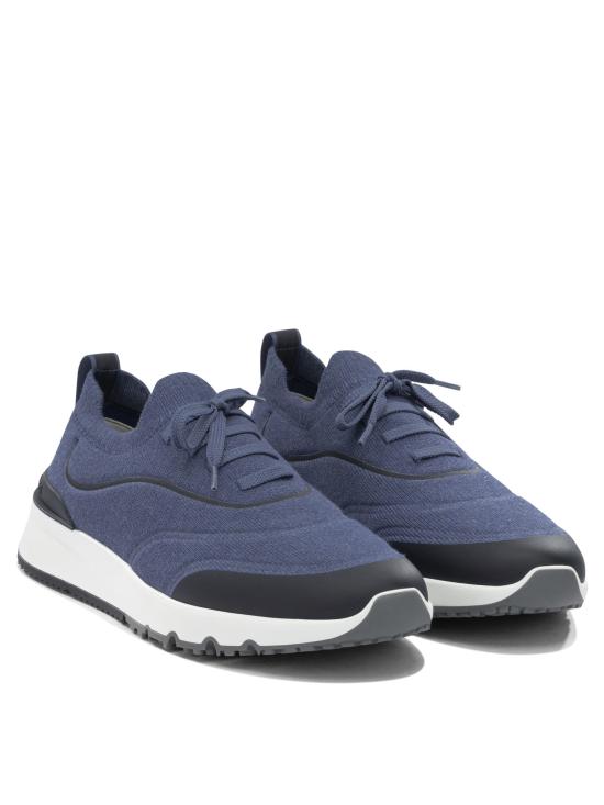 26SS 브루넬로 쿠치넬리 스니커즈 MZUAUFO340CIK60 BLUE - BRUNELLO CUCINELLI