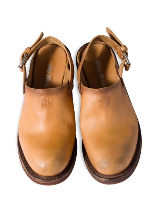 26SS 미우미우 풀 가죽 뮬 5R667EFA0455OD F0054 BROWN - MIU MIU