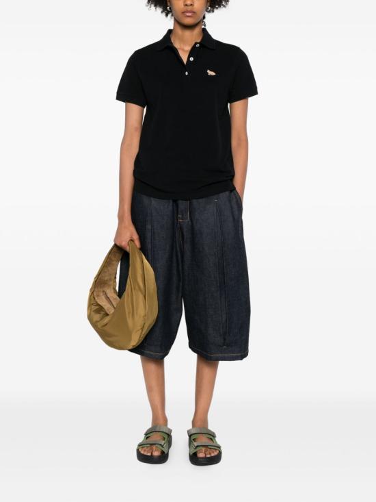 26SS 메종키츠네 베이비폭스 오버사이즈 폴로 티셔츠 OW00207KP0001P199 BLACK - MAISON KITSUNE