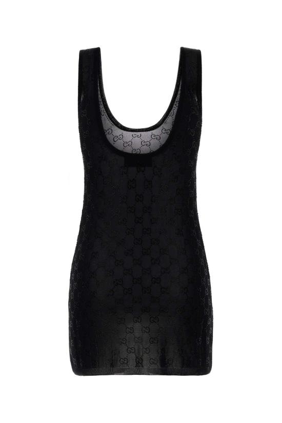 26SS 구찌 미디 원피스 864956XKFHN 1043 BLACK - GUCCI