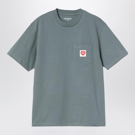 26SS 칼하트 WIP 포켓 하트 숏 슬리브 티셔츠 I032180CO Blue