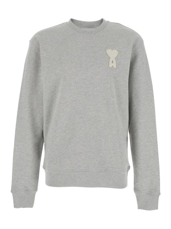 26SS 아미 빅 하트 로고 코튼 니트 스웨트셔츠 USW787730A161 Grey