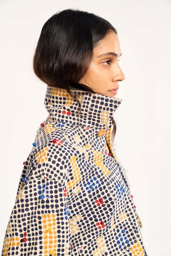  루주타 셰스 자켓 아스트리드 재킷 틱택 프린트 - RUJUTA SHETH