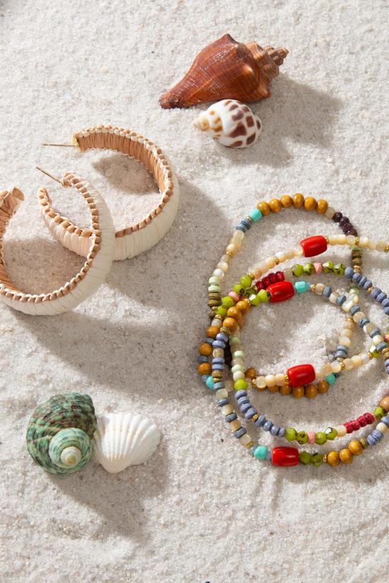  누데이 이어링 눈데이 내추럴 라피아 후프  내추럴 - NOONDAY