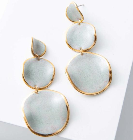  누데이 이어링 정오의 스택형 구형 귀걸이