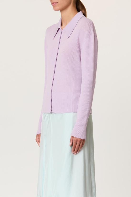  플랜씨 가디건 플랜 C 셔츠 칼라 메리노 울  위스테리아 - PLAN C