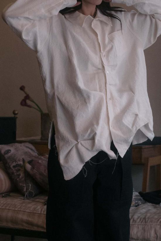  Kenta Nagamine 탑 나가미네 켄타 미노 와시 핸드 조각 셔츠 내추럴 - OTHER BRANDS