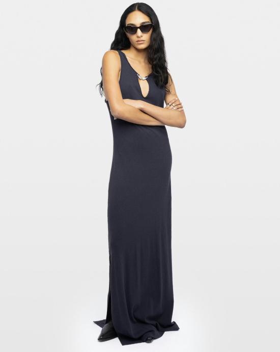 26SS 자딕앤볼테르 미디 원피스 JWDR01126 404 Encre - ZADIG & VOLTAIRE