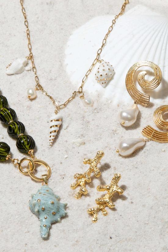  누데이 이어링 눈데이 주조 산호 귀걸이 골드 - NOONDAY