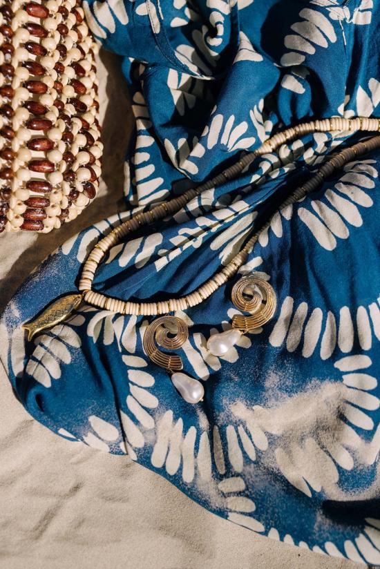  누데이 이어링 정오 진주 소용돌이 귀걸이 - NOONDAY