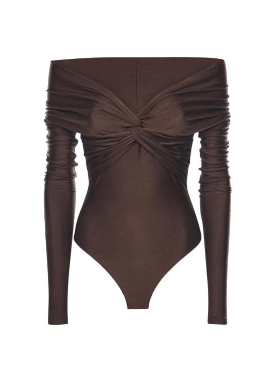 26SS 안다마네 바디수트 티셔츠 T190714A TJP062DARK BROWN