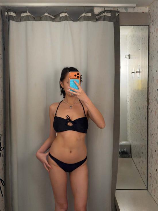  야스민 에슬라미 비키니 수영복 Yasmine Eslami Zoia Bandeau 비키니 탑 블랙