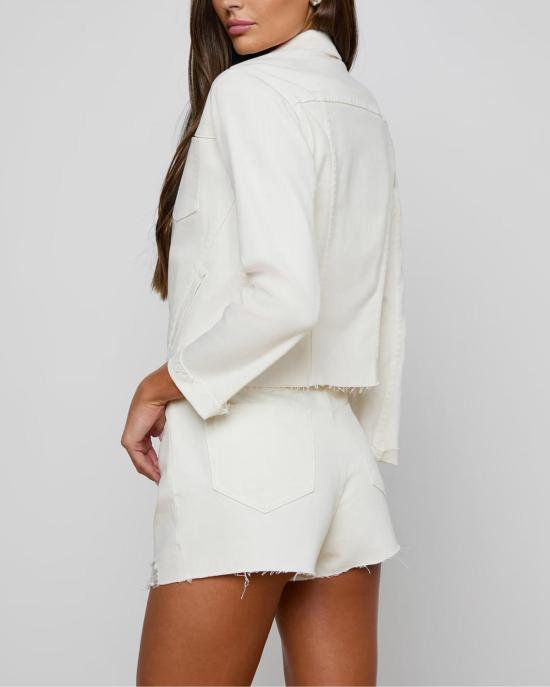  라장스 데님 자켓 자넬 슬림 로우 재킷 라이트 에크루 - L'AGENCE