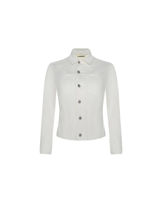  라장스 데님 자켓 자넬 슬림 로우 재킷 라이트 에크루