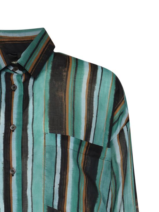26SS 핑코 셔츠 106990 A3CHSD3 MULT GREEN BLACK - PINKO