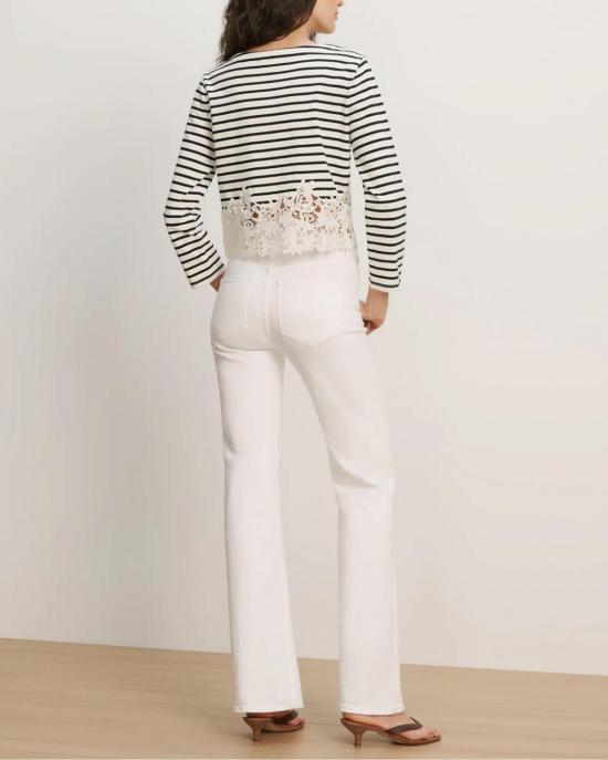  베로니카비어드 데님 팬츠 베로니카 비어드 크로스비 슬림 와이드 레그 진 화이트 - VERONICA BEARD