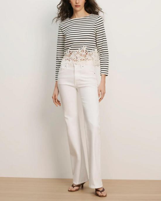  베로니카비어드 데님 팬츠 베로니카 비어드 크로스비 슬림 와이드 레그 진 화이트 - VERONICA BEARD