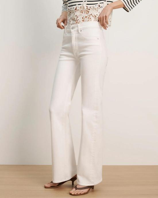  베로니카비어드 데님 팬츠 베로니카 비어드 크로스비 슬림 와이드 레그 진 화이트 - VERONICA BEARD