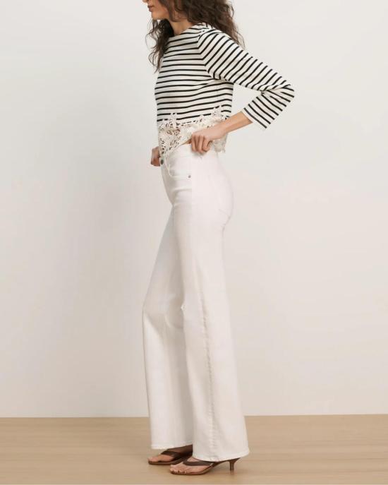  베로니카비어드 데님 팬츠 베로니카 비어드 크로스비 슬림 와이드 레그 진 화이트 - VERONICA BEARD