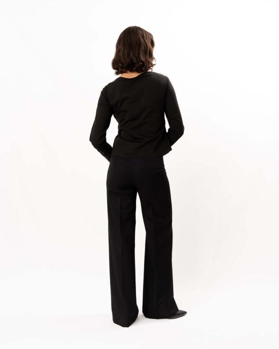  띠어리 블라우스 Theory 오픈 슬리브 보트넥 탑 블랙 - THEORY