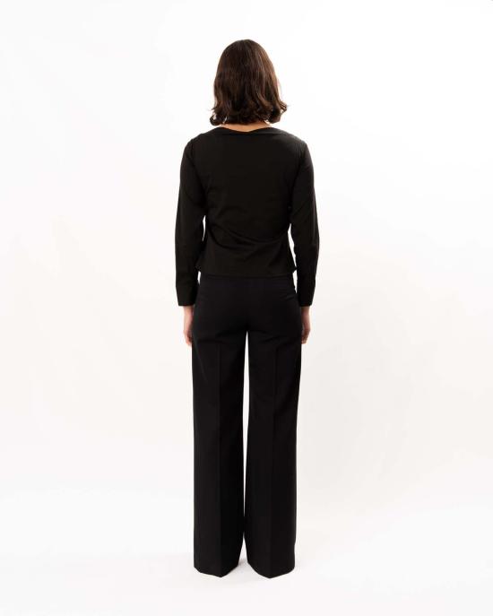  띠어리 블라우스 Theory 오픈 슬리브 보트넥 탑 블랙 - THEORY