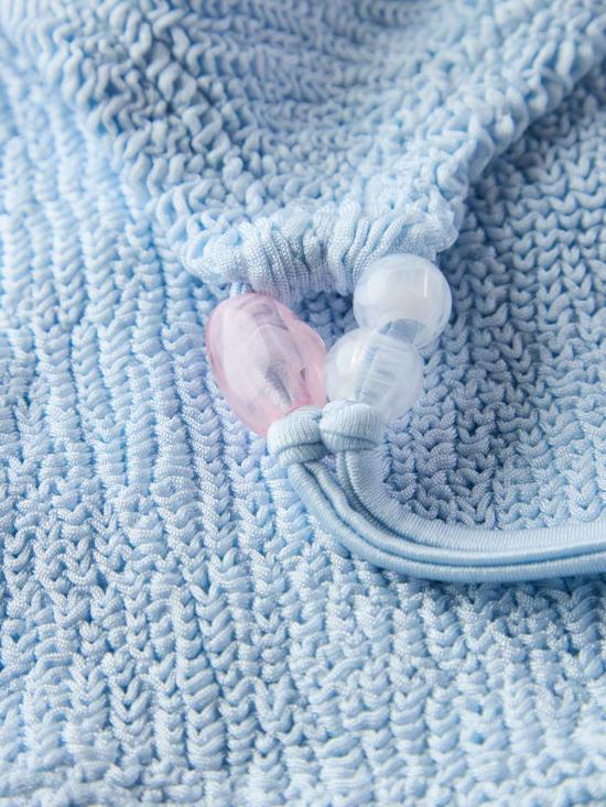  훈자 지 비키니 수영복 Hunza G Cassie 비즈 장식 반도 비키니 세트 메탈릭 아이스 블루 - HUNZA G