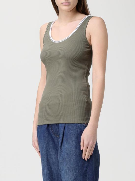 26SS 브루넬로 쿠치넬리 탑 MG902DO310 CLY21 Green - BRUNELLO CUCINELLI