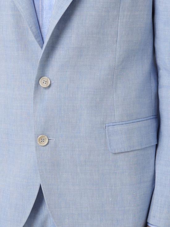 26SS 브루넬로 쿠치넬리 리넨 버진 울 블렌디드 셰브런 디컨스트럭티드 블레이저 MZ4087BTD C024 Gnawed Blue - BRUNELLO CUCINELLI