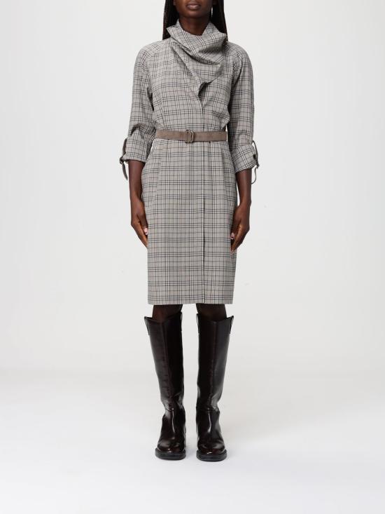 26SS 버버리 스카프 칼라 체크 울 드레스 8118175 Multicolor