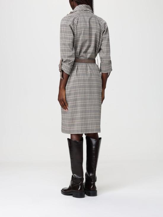 26SS 버버리 스카프 칼라 체크 울 드레스 8118175 Multicolor - BURBERRY