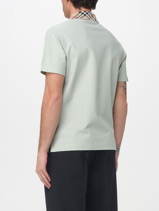 26SS 버버리 체크 칼라 코튼 폴로 셔츠 8118949 Green - BURBERRY