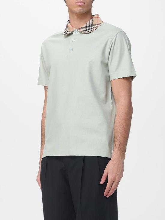 26SS 버버리 체크 칼라 코튼 폴로 셔츠 8118949 Green - BURBERRY