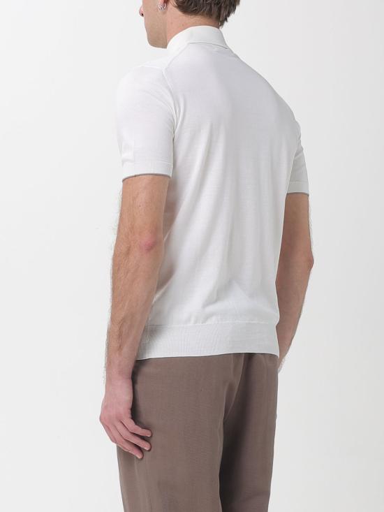 26SS 브루넬로 쿠치넬리 로고 경량 코튼 니트 폴로 셔츠 M29800195 CON63 White - BRUNELLO CUCINELLI