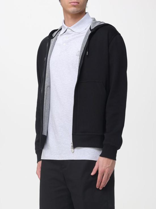 26SS 브루넬로 쿠치넬리 더블 페이스 스웨트 집업 후디 MM8319069G C101 Black - BRUNELLO CUCINELLI