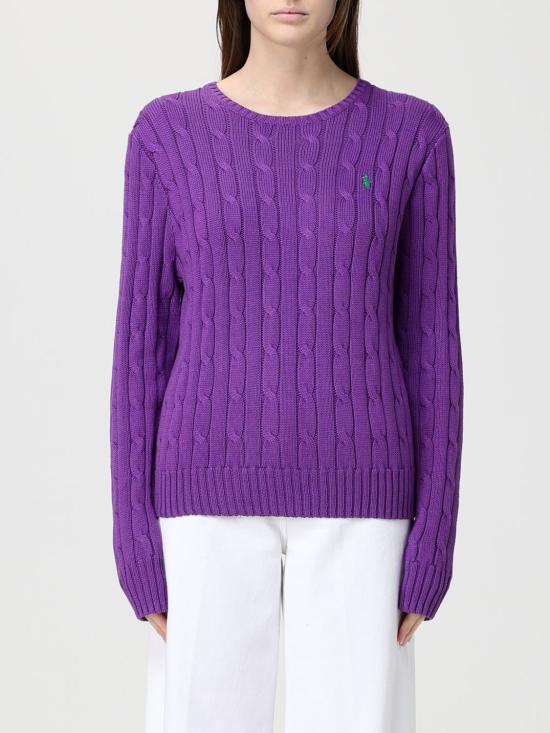 26SS 폴로 랄프로렌 포니 로고 피마코튼 케이블 니트 스웨터 211971869 503 Ruby