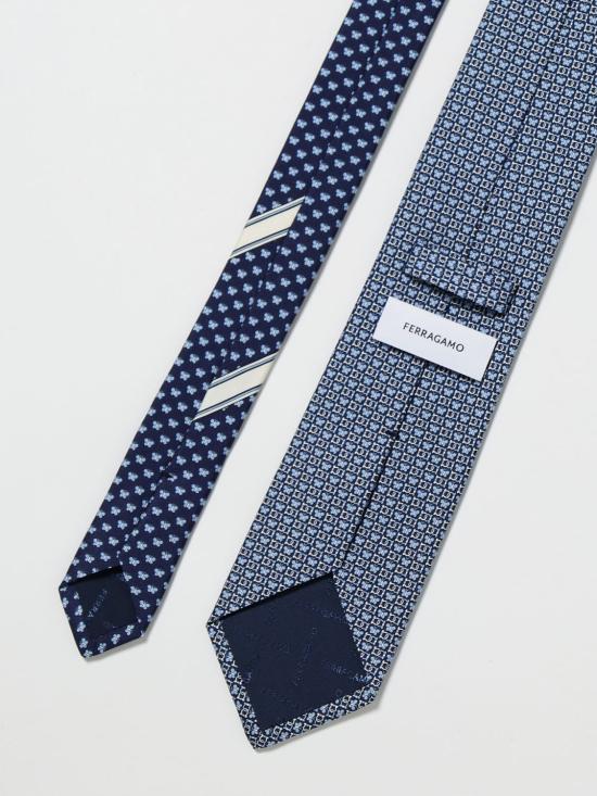 26SS 살바토레 페라가모 넥타이 351327 789082 001 Navy - SALVATORE FERRAGAMO