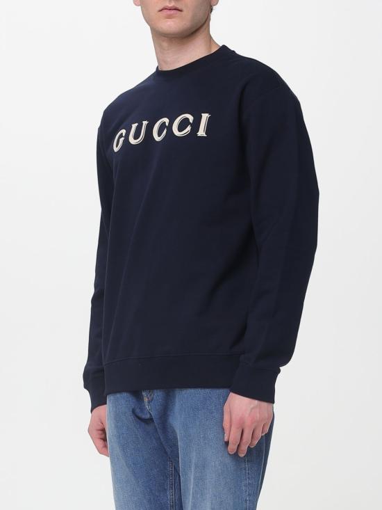 26SS 구찌 자수 코튼 저지 스웨트셔츠 854224XJHNA 4794 Navy - GUCCI