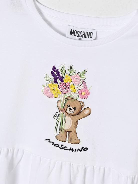 26SS [키즈] 모스키노 원피스 HDV0HQLFA06 10101 White - MOSCHINO
