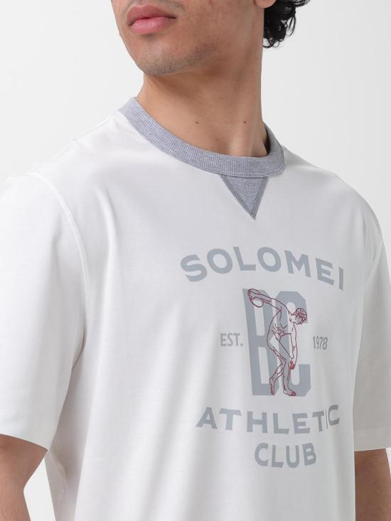 26SS 브루넬로 쿠치넬리 로고 티셔츠 M0B131001G CFR27 White - BRUNELLO CUCINELLI