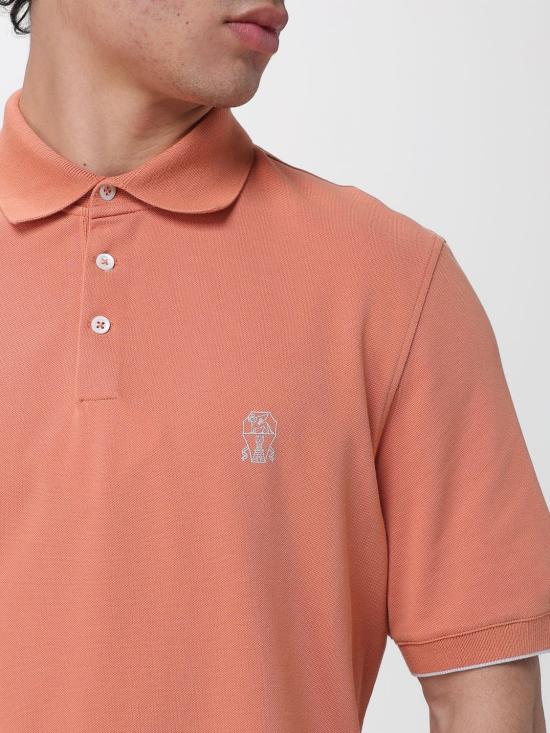 26SS 브루넬로 쿠치넬리 피케 폴로 셔츠 ME8548788 CBG36 Orange - BRUNELLO CUCINELLI