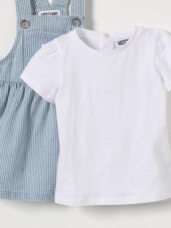 26SS [키즈] 모스키노 오버롤 MDG01MLXE63 86816 Blue - MOSCHINO