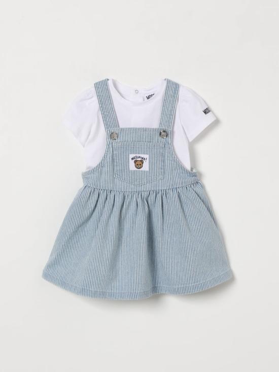 26SS [키즈] 모스키노 오버롤 MDG01MLXE63 86816 Blue