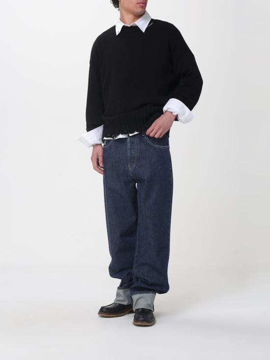 26SS 마르니 로고 코튼 박시핏 니트 GCMG0210A0UFC652 00N99 Black - MARNI