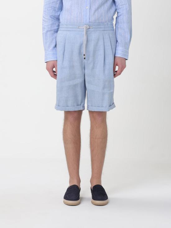 26SS 브루넬로 쿠치넬리 숏팬츠 MZ408U0020 C024 Gnawed Blue