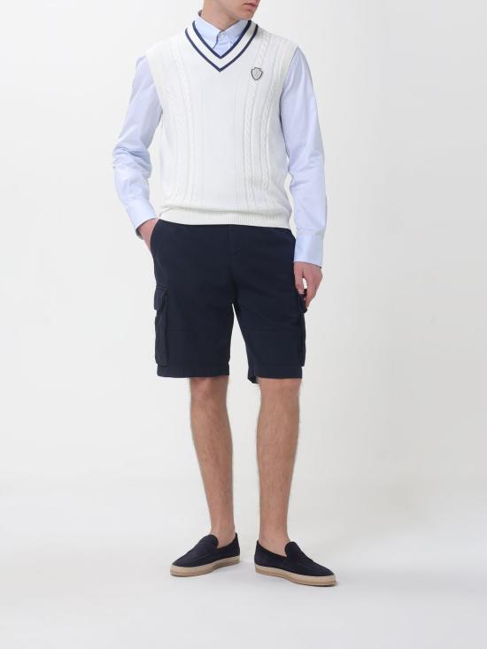 26SS 브루넬로 쿠치넬리 케이블 니트 베스트 M28707917T CGE43 White - BRUNELLO CUCINELLI
