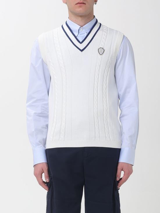26SS 브루넬로 쿠치넬리 케이블 니트 베스트 M28707917T CGE43 White