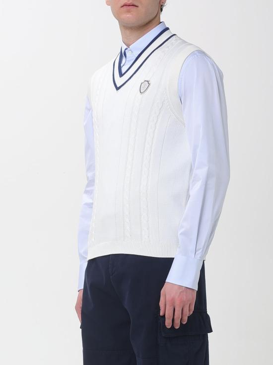 26SS 브루넬로 쿠치넬리 케이블 니트 베스트 M28707917T CGE43 White - BRUNELLO CUCINELLI